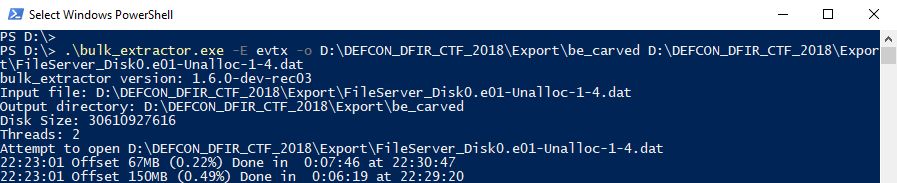 A command for carving evtx