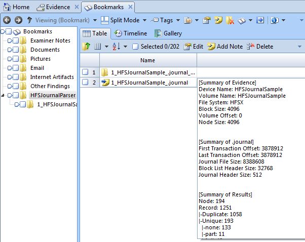 HFS Journal Parser Bookmark1