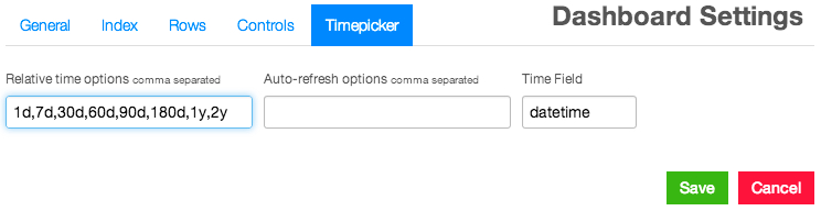 Kibana timepicker