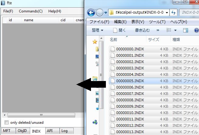 Unallocated INDX to fte